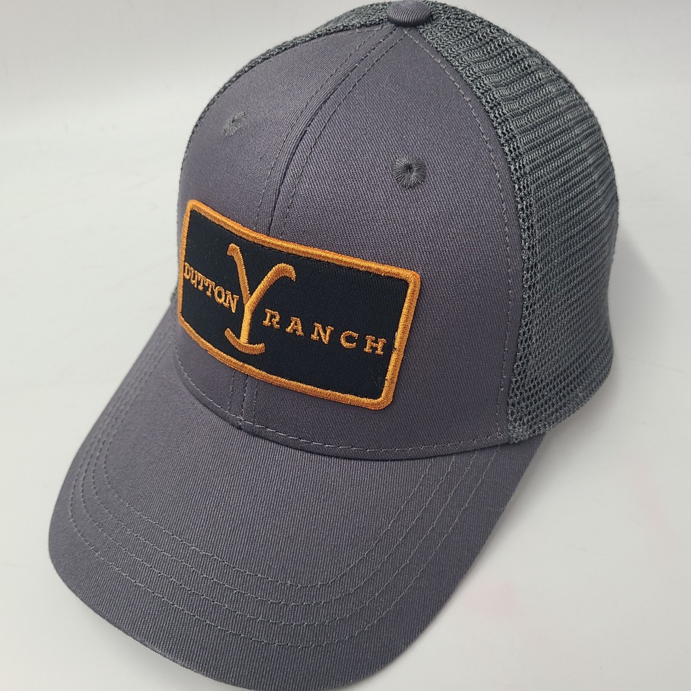 Yellowstone Dutton Ranch Hat Snapback Trucker Mesh Gray Orange Patch TV Show Men